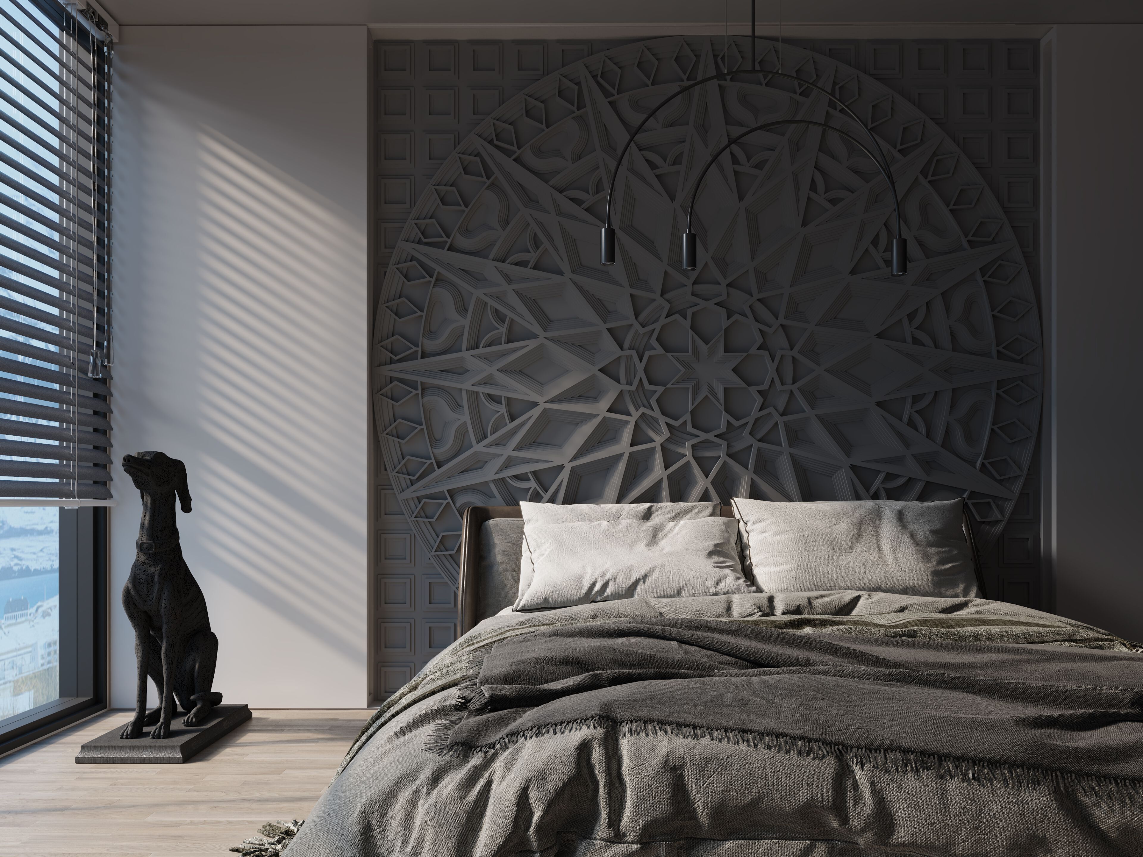 Трехмерная декоративная гипсовая панель WallDeco SOL ARCH-00127489