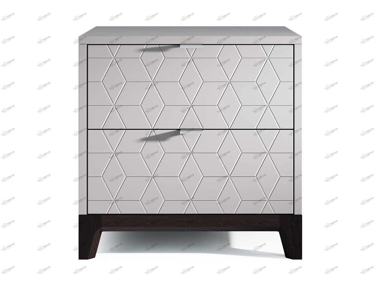 Маленькая прикроватная тумбочка с 2 ящиками серая Case THE IDEA  210317 Серый 