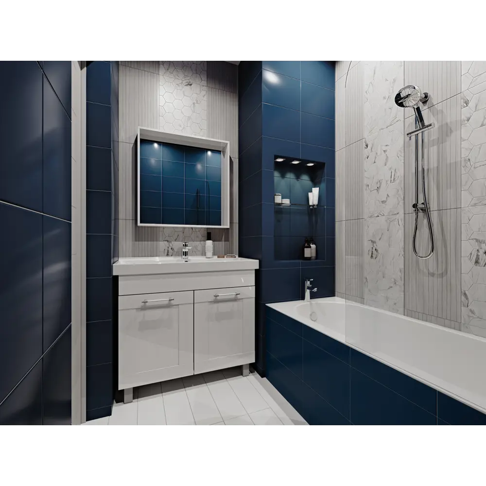 Плитка настенная Marble «Гексо» 60x30 см 1.62 м2 цвет белый матовый 82109583 STLM-2145793 BELANI  - Вид №3