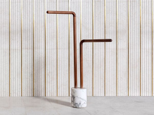 Деревянный держатель для полотенец с мраморным основанием