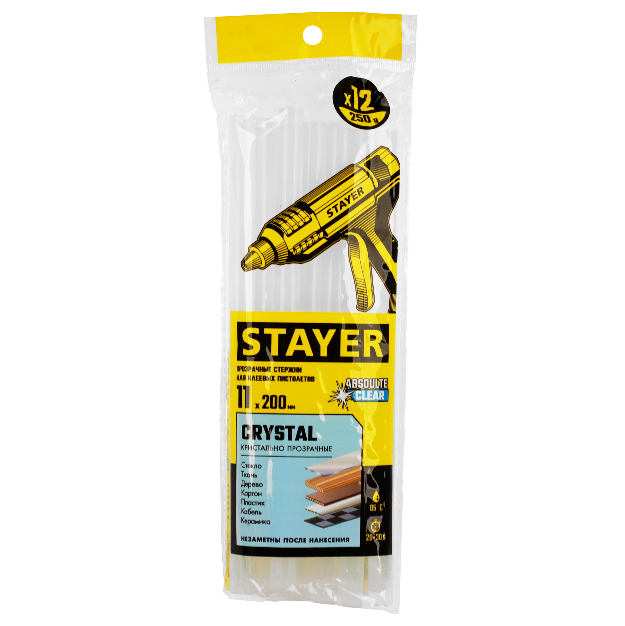 Стержни клеевые Stayer Cristal 0682-12 прозрачный 9174700 STDN-0129439