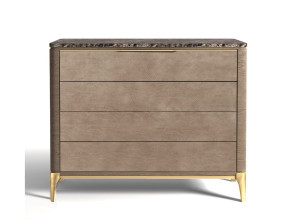 Комод из мрамора и кожи