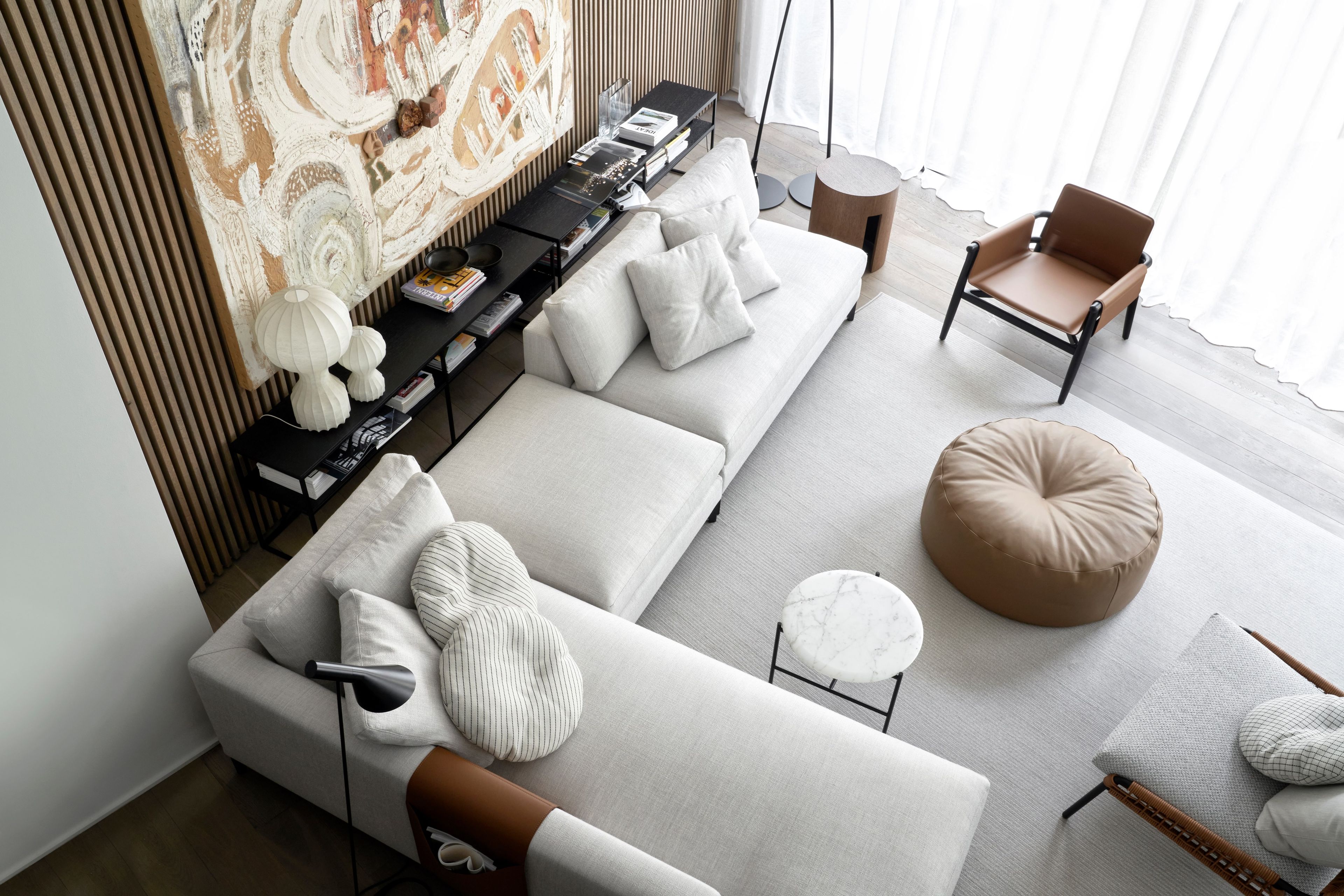 Круглый пуф из ткани Meridiani Скотт ARCH-00152387 - Вид №3