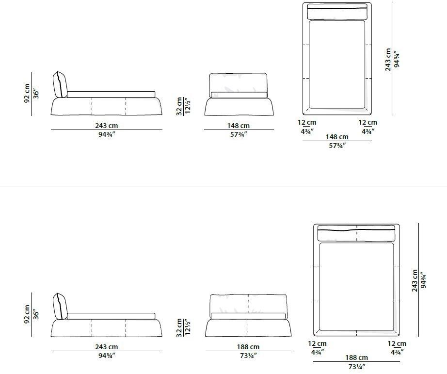 BAXTER Кровать двуспальная с обивкой кожей sun-id-1373909 - Вид №4