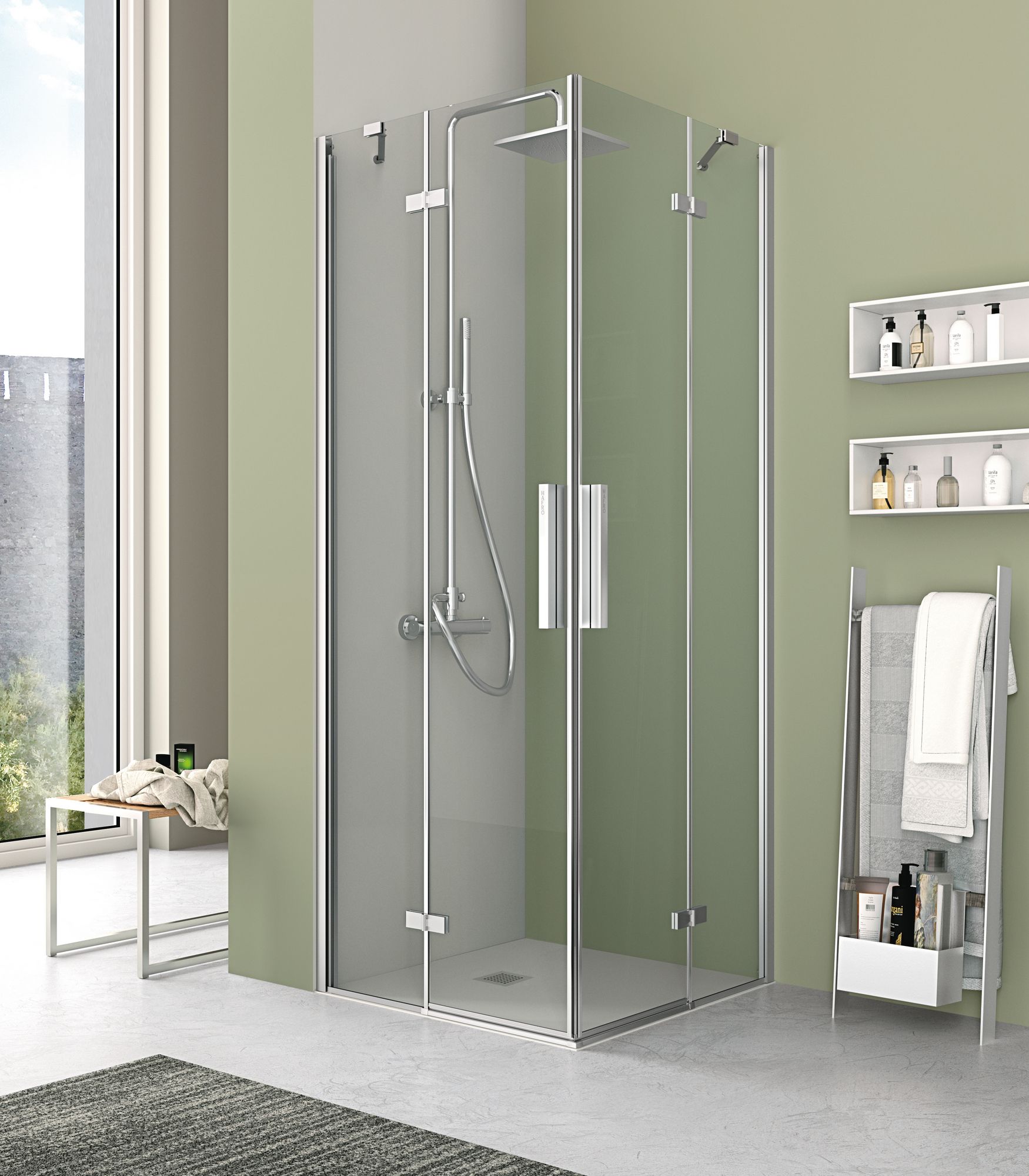 Угловая душевая кабина с распашной дверью Gruppo Geromin Time ARCH-00104966 - Вид №2