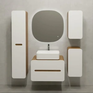 Тумба под накладную раковину Окинава 80x49.6 раковина Kirovit Олимпия шкаф навесной шкаф-пенал цвет корпуса белый