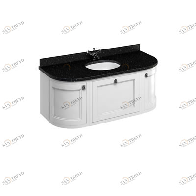Тумба со столешницей 134 см, подвесная, цвет белый [FW4W + BB13] Classic Burlington FW4W, BB13 1340 x 550 x 510
