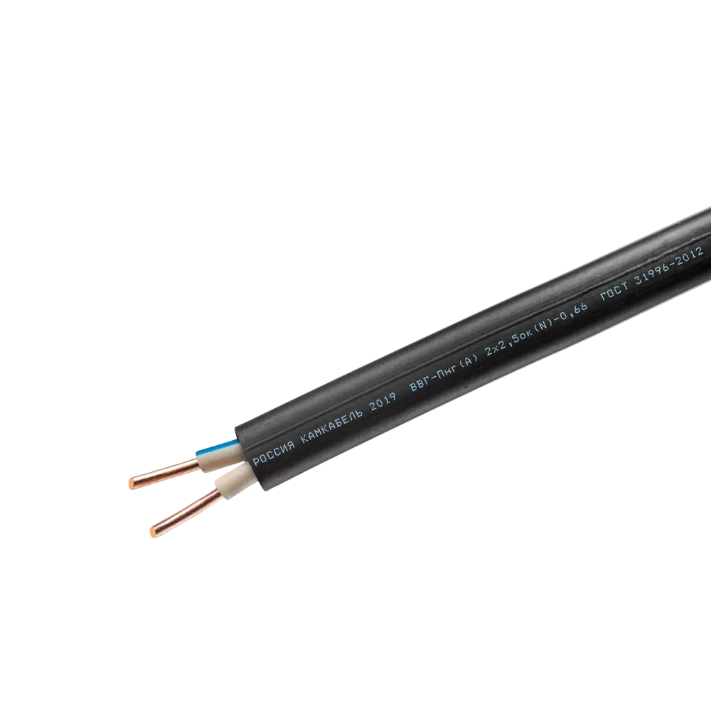 Кабель Камкабель ВВГпнг(A) 2x2.5 мм 20 м ГОСТ цвет черный STLM-2129247 - Вид №1