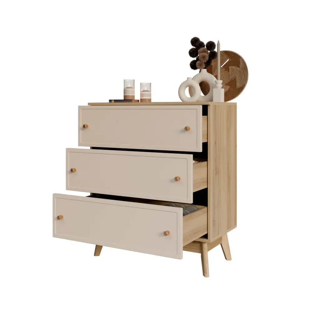 Комод KONSENSA Амьен 3 ящика 80x94x41.7 см ЛДСП цвет бежевый STLM-2115692 - Вид №11