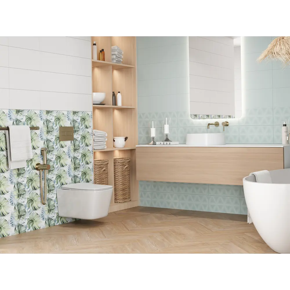 Плитка настенная Mersey Monor A0554G24102 20x40 см 1.6 м² матовая цвет мята Santreyd STLM-2158880 - Вид №7