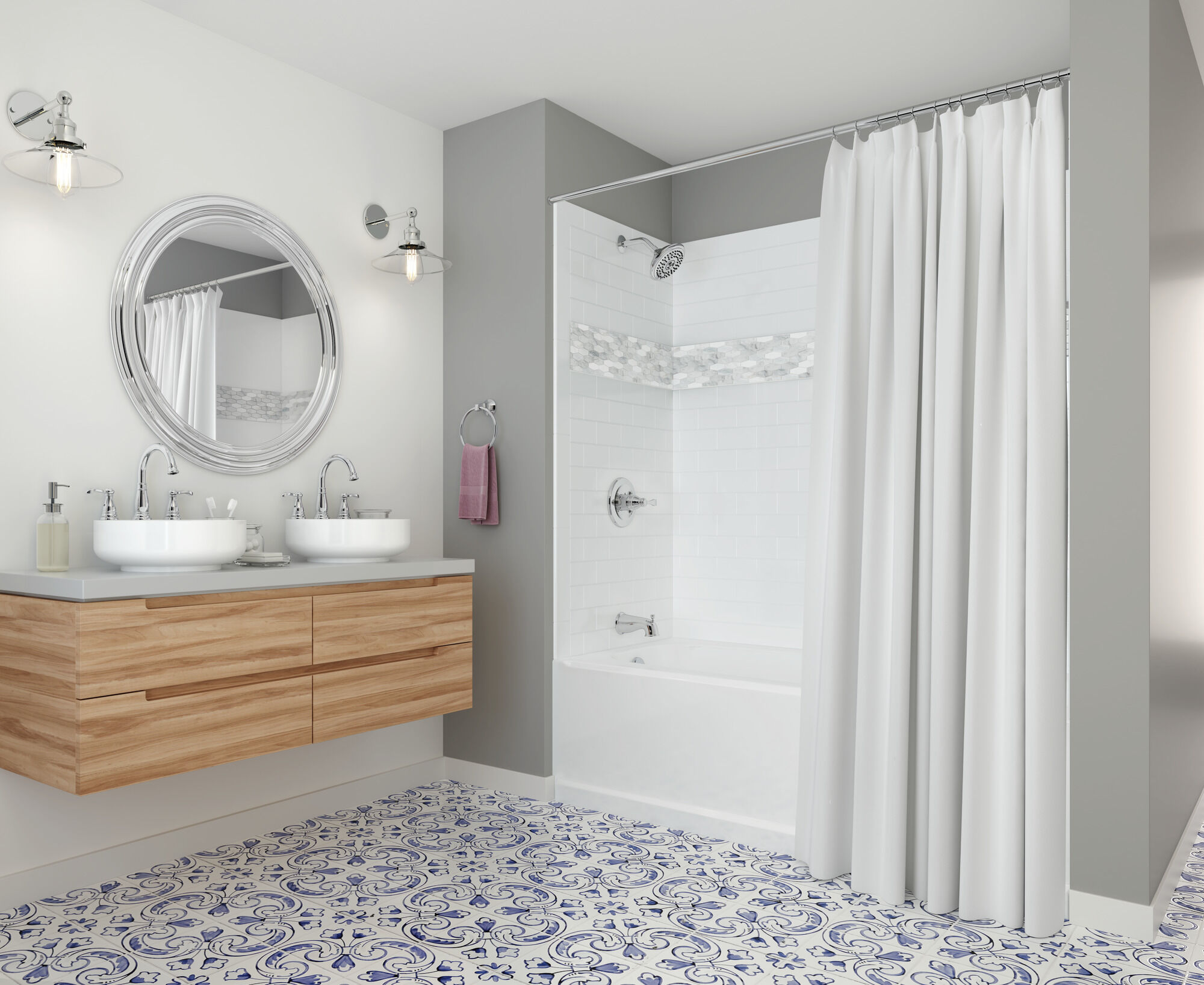 35984LF-ECO Смеситель для ванной комнаты с двумя ручками Delta Faucet Porter Хром - Вид №3