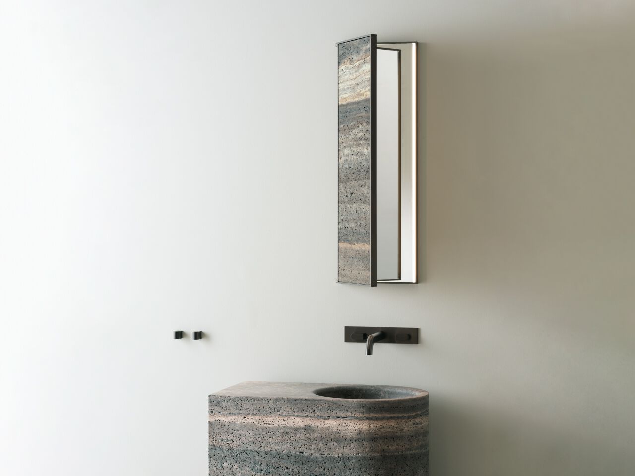 Прямоугольное травертиновое зеркало для ванной комнаты CEADESIGN SIXTY-аксессуары ARCH-00089387 - Вид №2