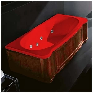 Ванна Gruppo treesse New Classic Young STD-V6747-DX-WO-K красная с гидромассажем прямоугольная правая деревянная панель орех
