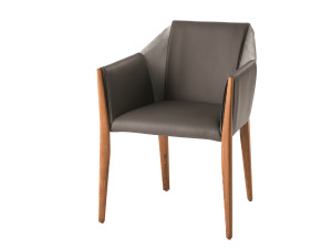 Кожаный стул с подлокотниками