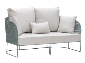 Садовый диван из ткани и стальной конструкции