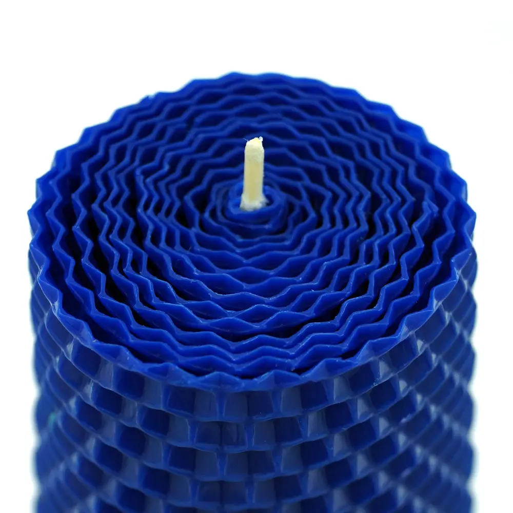 Свеча вощинная цилиндр синяя 3x6.5 см EVIS STLM-2204472 - Вид №1