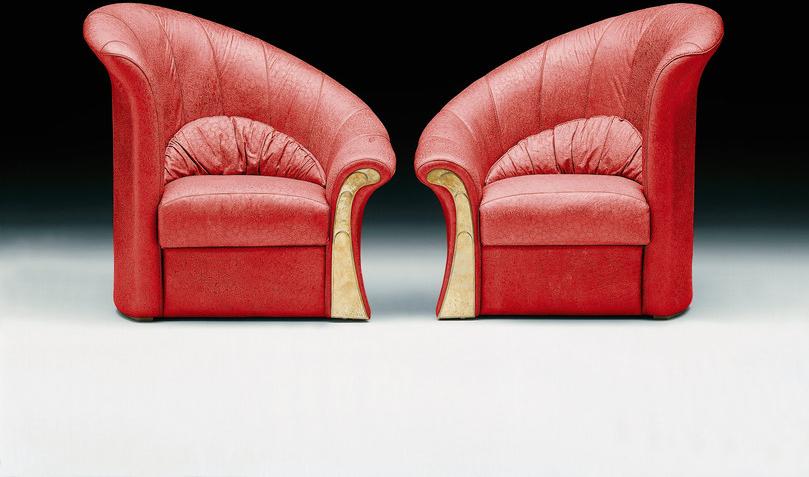 Mirabili Мягкое кожаное кресло с подлокотниками Mirabili arte d'abitare sun-id-1482497 - Вид №1