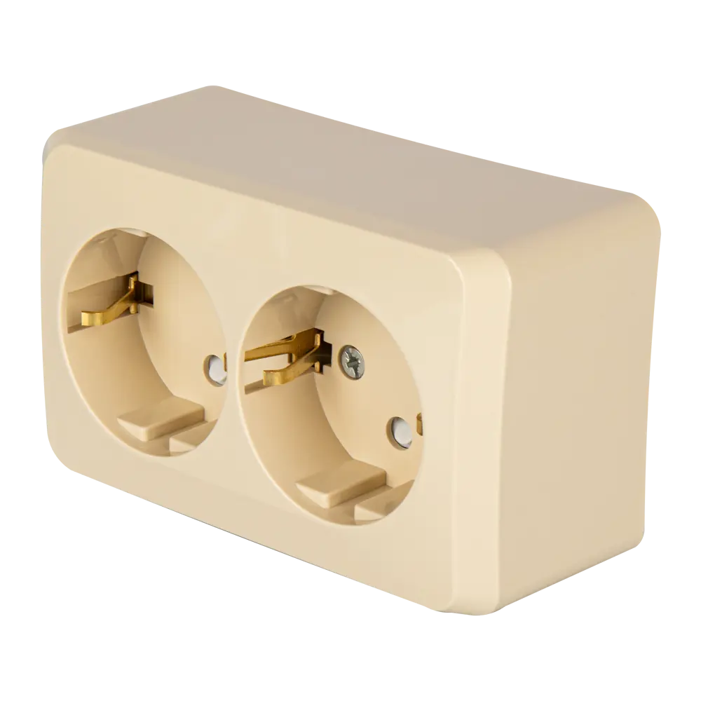 Двойная розетка SYSTEME ELECTRIC Этюд с защитными шторками 11401993 STLM-0001239 - Вид №1