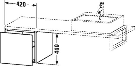 LC583105252 L-Cube Шкафчик для консоли Европейский дуб, декор Duravit - Вид №1