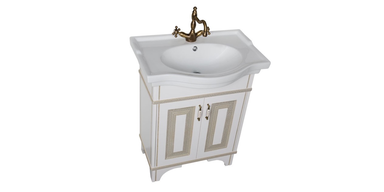 Комплект мебели Aquanet Валенса 70 белый краколет/золото 00182808 - Вид №3