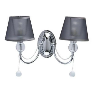 Бра с абажуром на 2 лампы серые "Федерика" 684021302 MW-LIGHT ФЕДЕРИКА 00-3931461 Серебро;серый