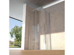 Алюминиевая и стеклянная угловая душевая кабина с раздвижной дверью