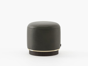 Круглый кожаный пуф