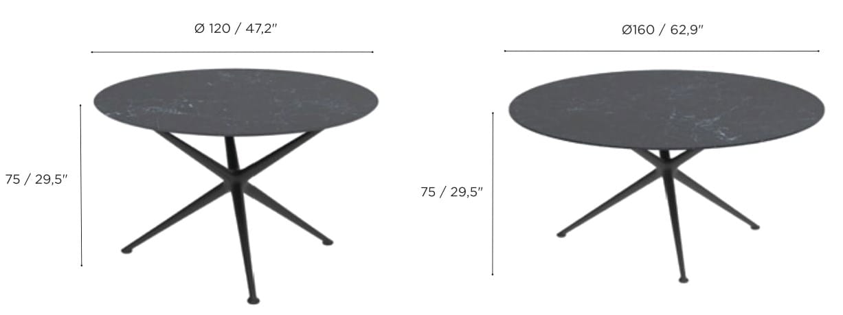 Круглый керамический садовый стол Royal Botania Exes ARCH-00022260 - Вид №14