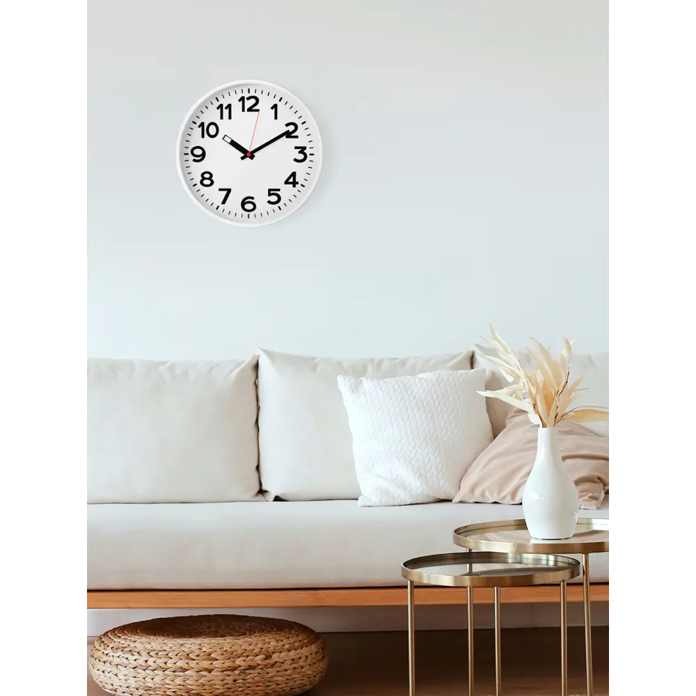Настенные часы TROYKATIME «Белая классика» с арабскими цифрами 84759068 STLM-0054704 - Вид №4