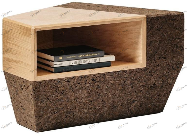 BlackCork Пуф из пробки с полкой для журналов Mass sun-id-1472029