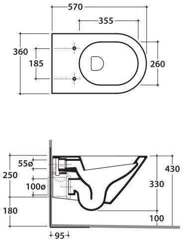 Fos02/03/04/05/06 bi Подвесной унитаз настенный Белый Ceramica Globo FORTY3 Италия - Вид №8