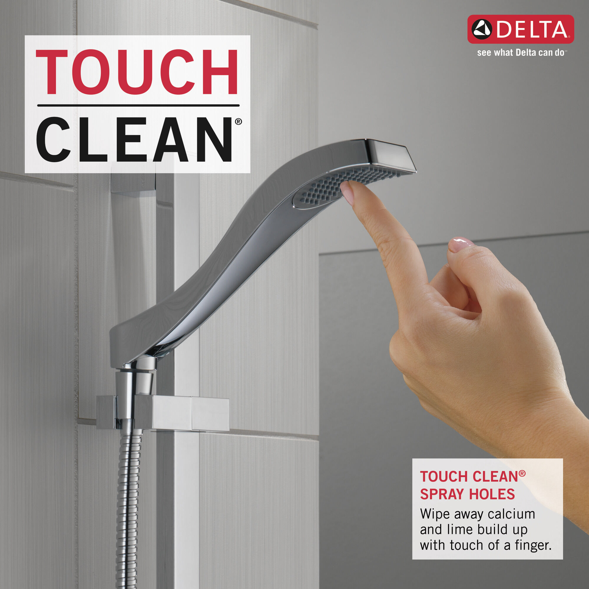 57051-PN Ручной душ с раздвижной штангой премиум-класса Delta Faucet Dryden Полированный никель  - Вид №2