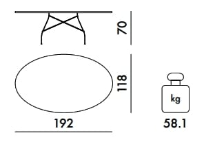 Овальный садовый стол из керамогранита Kartell GLOSSY XXL ARCH-00129936 - Вид №2