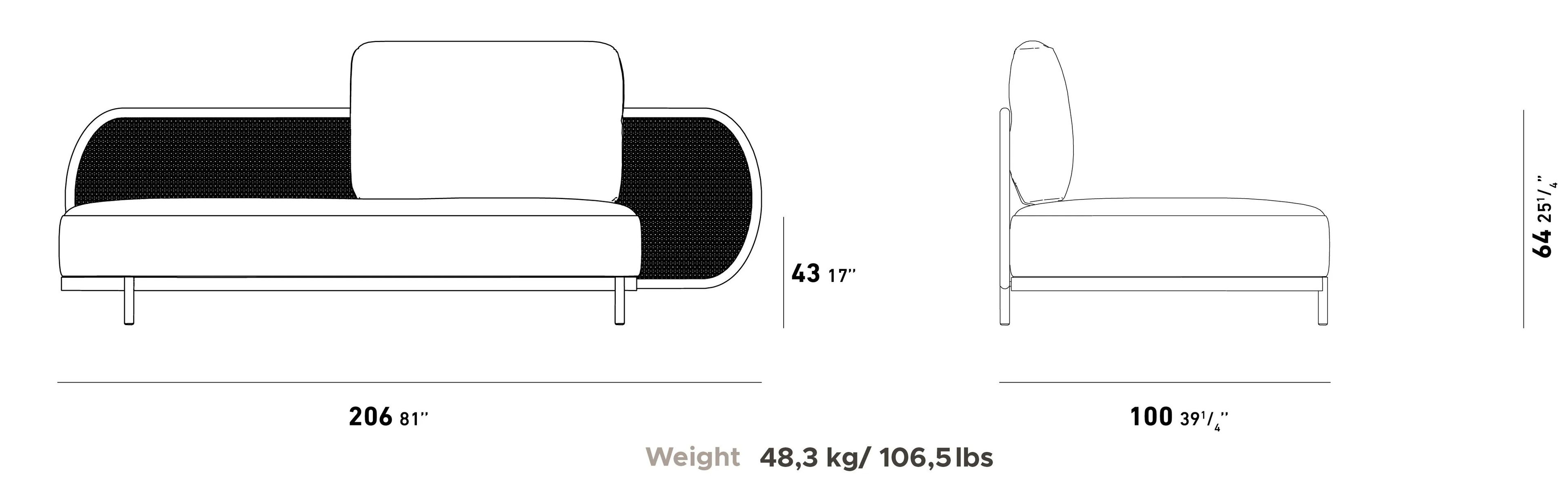 2-местный алюминиевый и Sunbrella® садовый диван YAAZ Ova ARCH-00035718 - Вид №15
