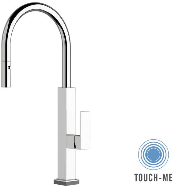Remer Rubinetterie Смеситель для кухни с поворотным изливом и ручным душем Touch-me Qkt 73 - Вид №1