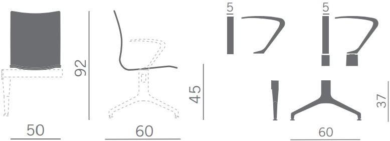 Kastel Сиденье на балке пола в коже с подлокотниками Kruna plus sun-id-1444727 - Вид №3