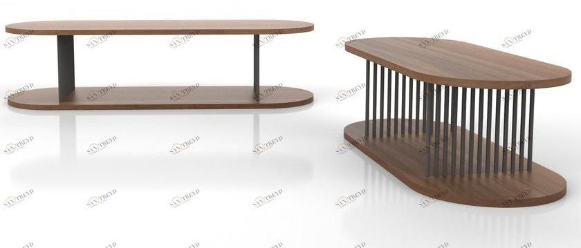 Tuna Ofis Овальный журнальный столик из фанерованной древесины Corinth sun-id-1446397