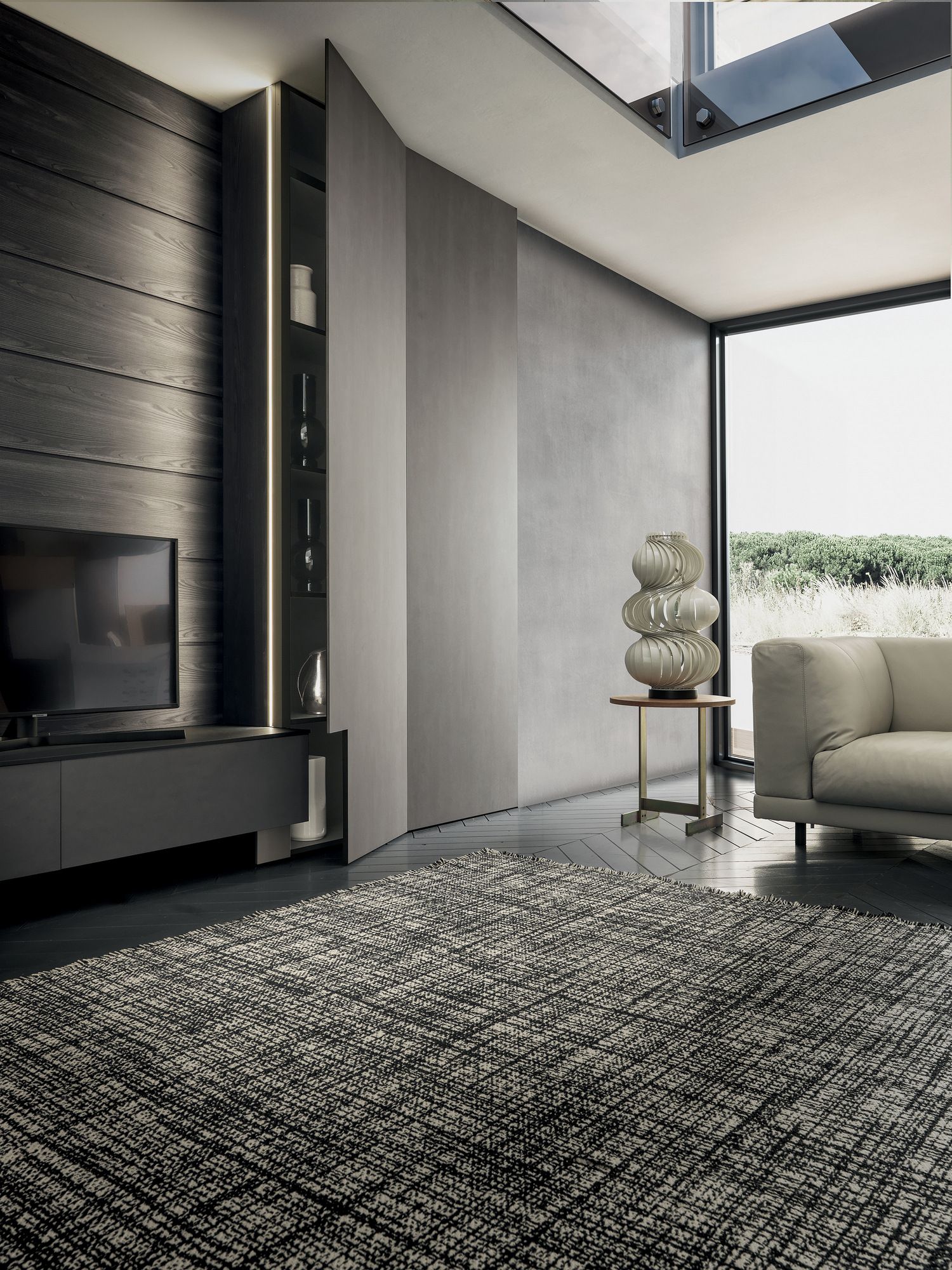 Оборудованная стена, установленная в milltech с подставкой для телевизора MODULNOVA MH6 ARCH-00088380 - Вид №4