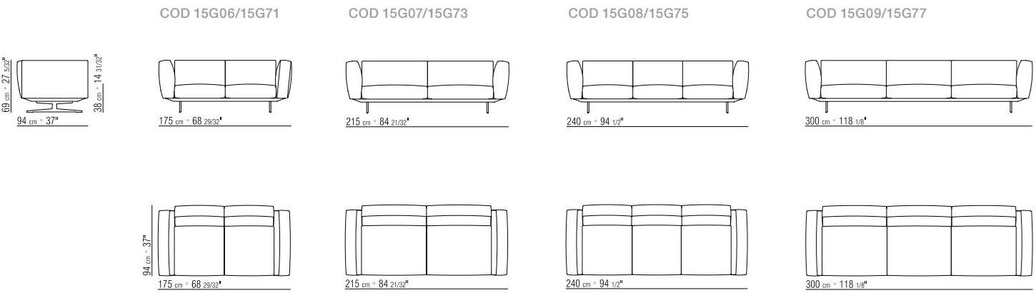 Flexform 3-х местный тканевый диван со съемным чехлом Soft dream sun-id-1423045 - Вид №5
