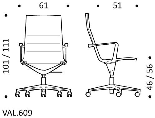 ICF Поворотное офисное кресло из ткани с 5 спицами на колесиках Valea sun-id-1494616 - Вид №6