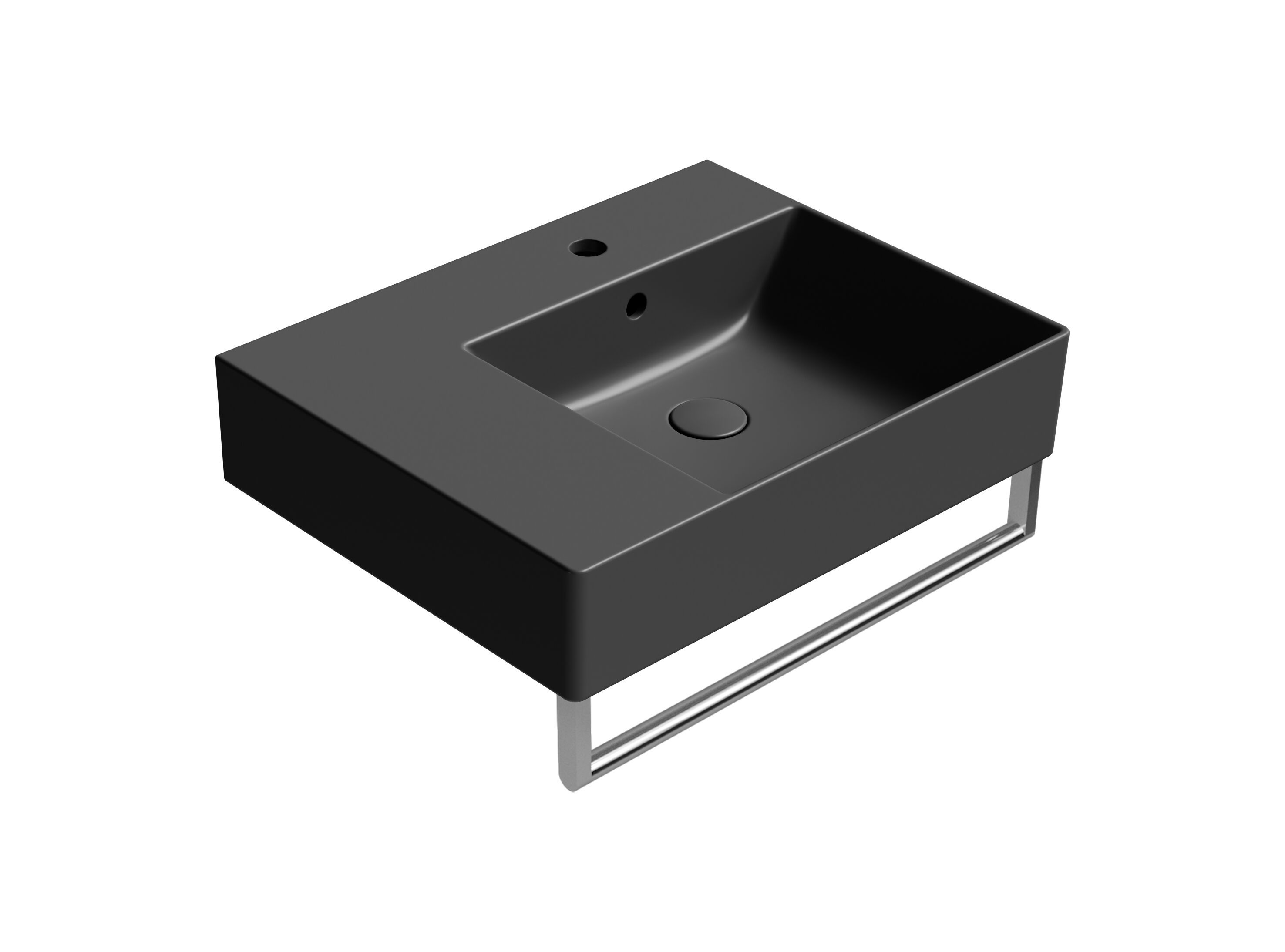 Керамическая прямоугольная одиночная раковина с держателем для полотенец GSI ceramica Kube X ARCH-00134756 - Вид №3
