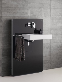 Сантехнический модуль Geberit Monolith 131.043.SJ.1 для подвесного умывальника, стекло чёрное Santreyd  - Вид №1