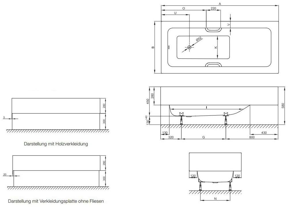 Bette Полувстраиваемая ванна Betteone 3323cfxxh/3324cfxxh - Вид №4