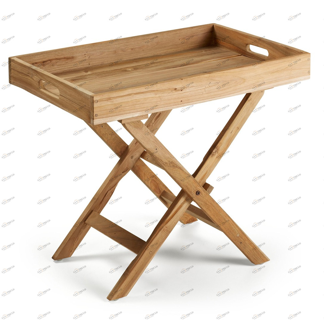 Столик сервировочный складной с подносом деревянный 70 см Xtray от La Forma LA FORMA  344984 Бежевый 