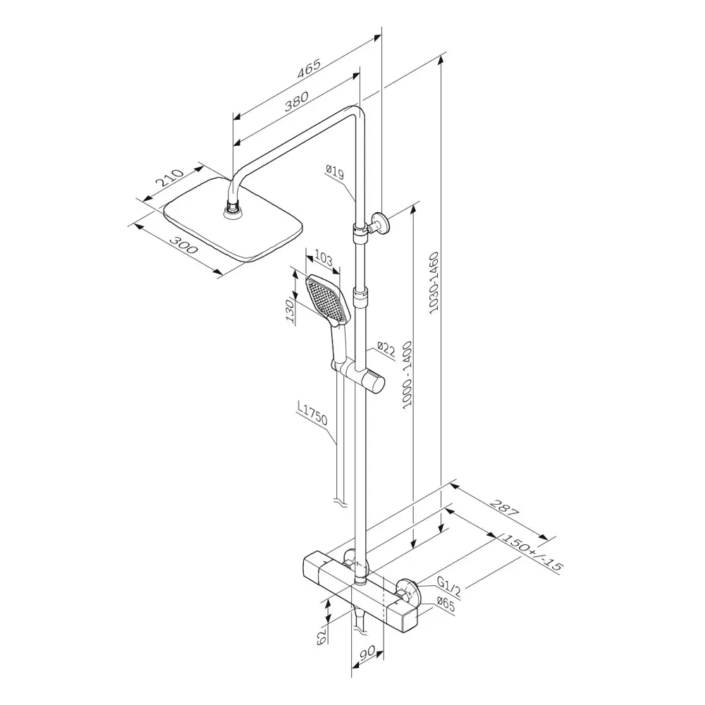 Душевая система AM.PM Flash с термостатом и 3 режимами подачи воды 89346527 STLM-1001248 - Вид №15