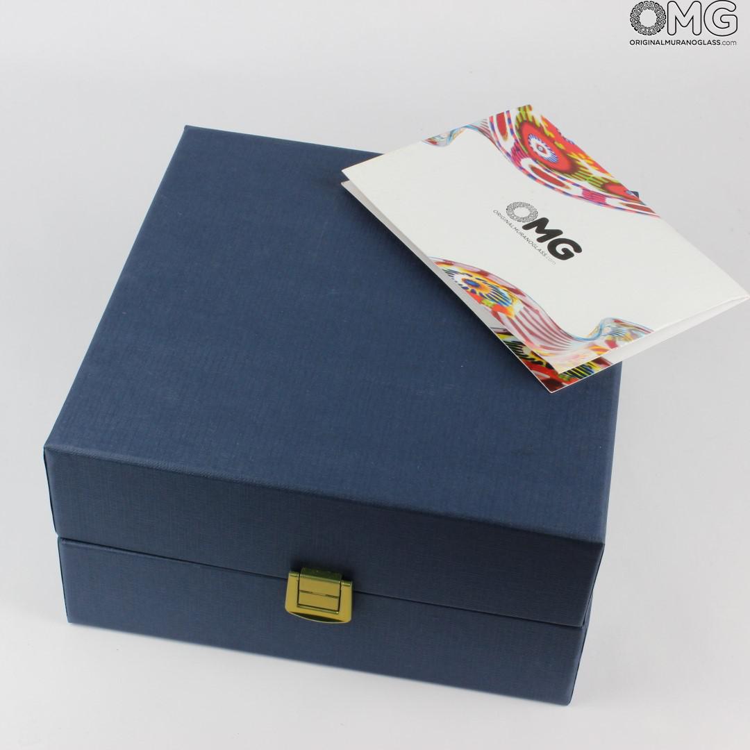 2135 ORIGINALMURANOGLASS Набор из 2 бокалов-флюте цвета фуме - я&ты- trefuochi - муранское стекло 8 см  - Вид №1