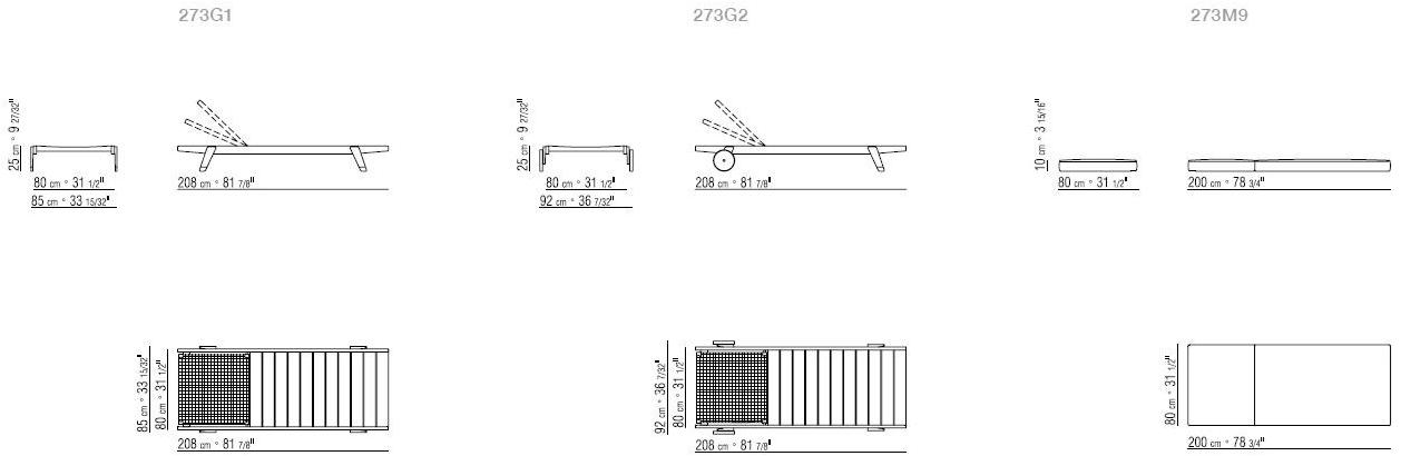Flexform Садовая кушетка Iroko на колесиках Hora sexta sun-id-1512036 - Вид №6