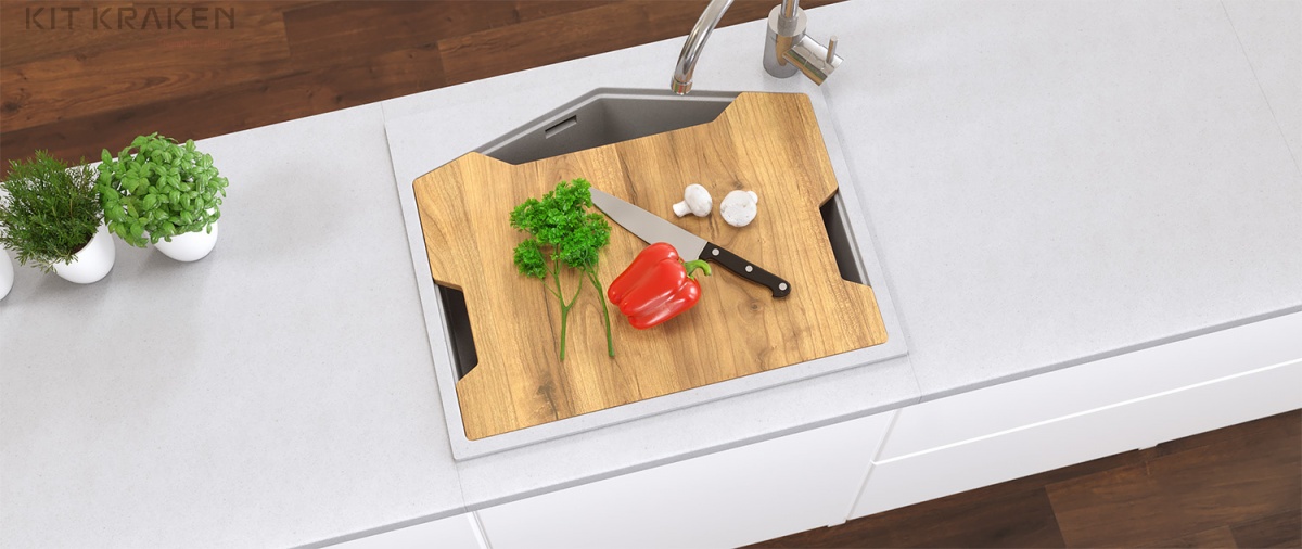 Кухонная мойка Kit Kraken Ocean White  - Вид №4