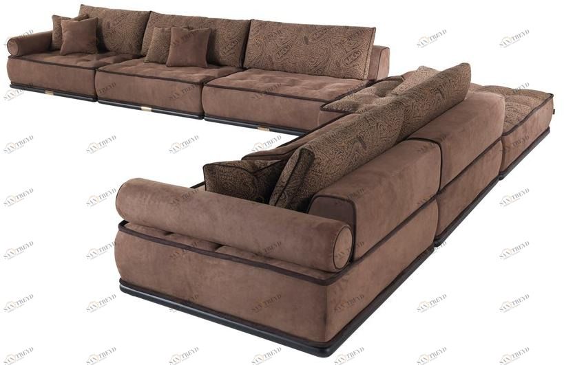 ETRO Home Interiors Стеганый модульный диван из нубука Woodstock E.wo2.213.f