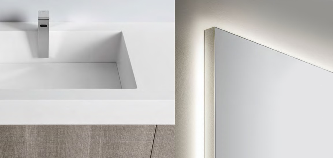 Комбинация ванной комнаты S109 в отделке Dip 58 Milltek/Bianco/Tranchè Argilla MILLDUE SINTESI SINTESI109 - Вид №2